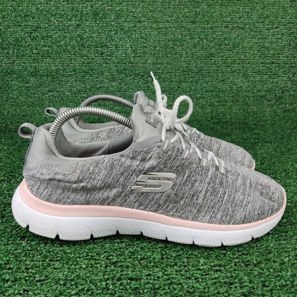Skechers Sneakers Womens 9 Grey Summits 12983 Heathered Knit Memory Foam Shoes